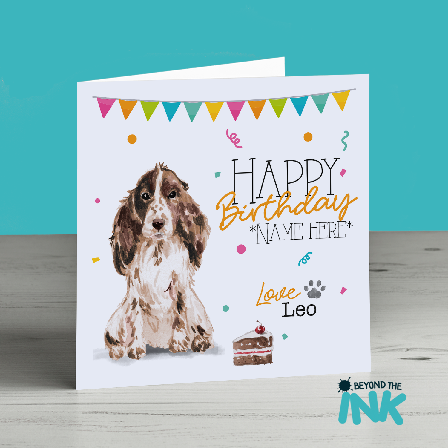 Inser PERSONALISED SPRINGER SPANIEL DOG BIRTHDAY FATHERS DAY ANY OCCASION CARD 